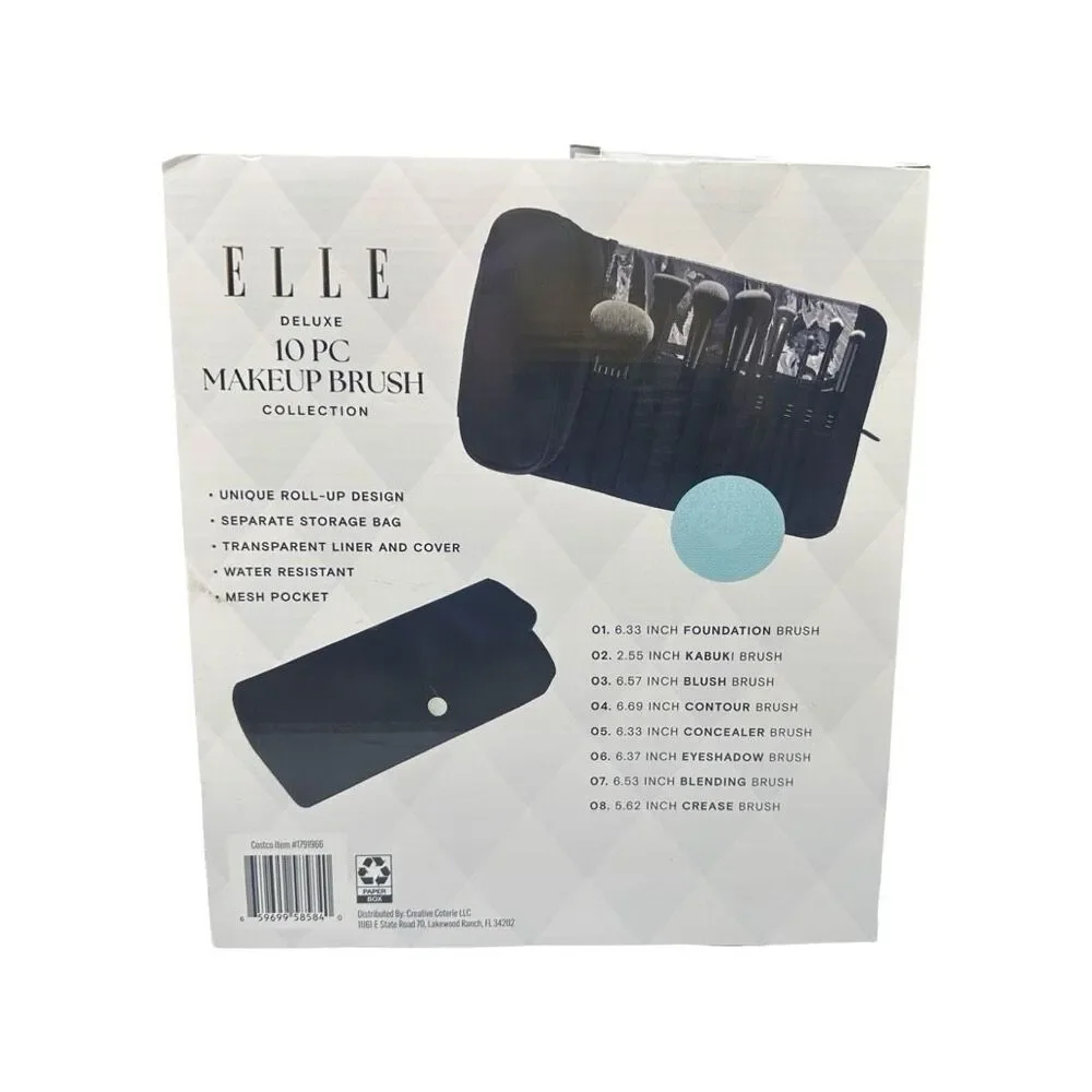 ELLE Deluxe 10-Pc Makeup Brush Collection